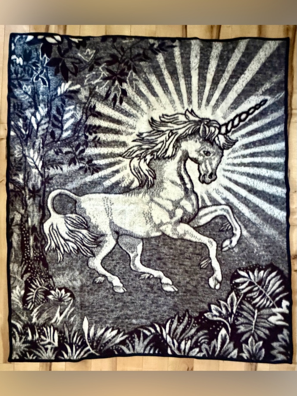 Vintage unicorn blanket